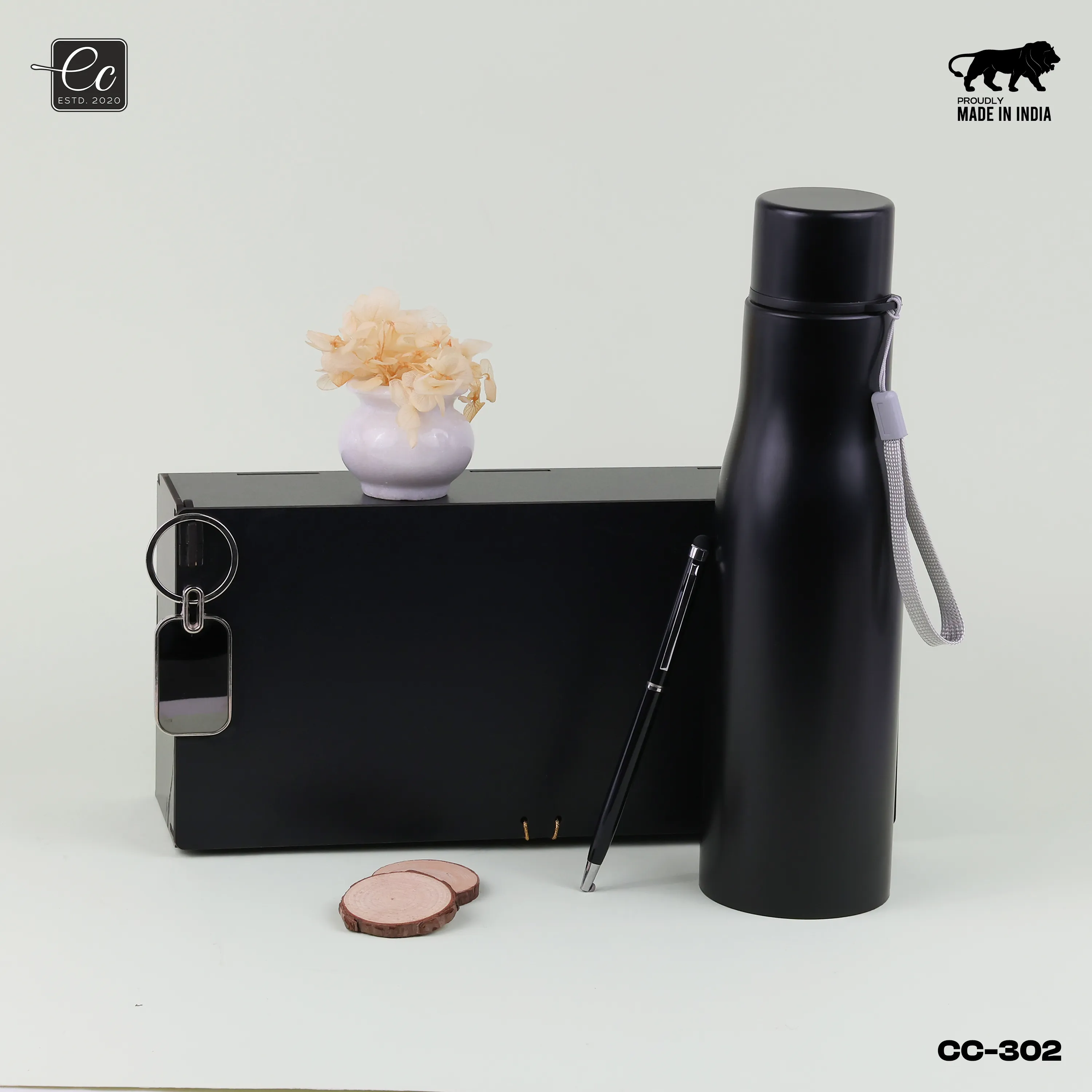 3 in 1 Corporate Gift Set includes Metal Pen, Keychain & Bottle